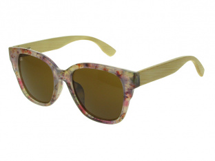 Sunglasses Polarised 'Carmen' White Multi/Bamboo