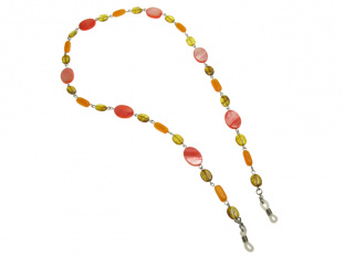 Glasses Chain 'Natural Shell Oval' Amber/Pink