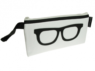 Glasses Case 'Geeky Retro' White