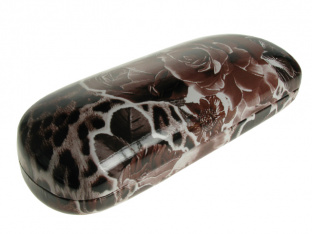 Glasses Case 'Rose and Leopard' Brown