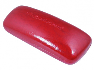 Glasses Case 'Aged Leather Look Shiny' Red