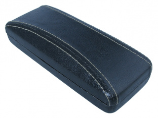 Glasses Case 'Aged Leather Look Stitched' Black