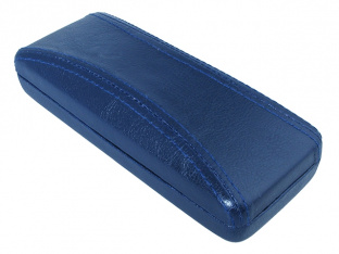 Glasses Case 'Aged Leather Look Stitched' Blue