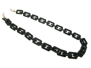 Glasses Chain 'Chunky Rectangular' Shiny Black